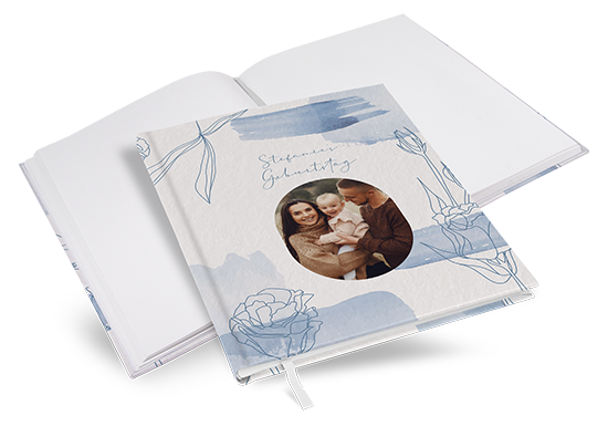 Gästebuch Geburtstag - Aquarell - "midnight petals" - GBG-25001-A-07