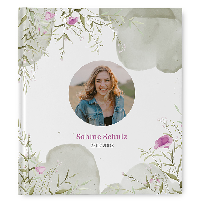 Gästebuch Geburtstag - Aquarell - "Wildflower Garden"