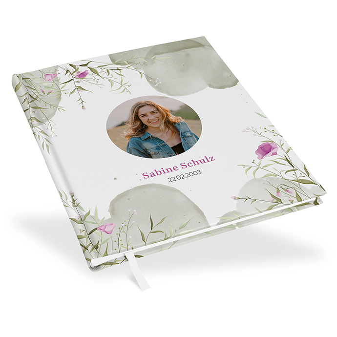 Gästebuch Geburtstag - Aquarell - "Wildflower Garden"