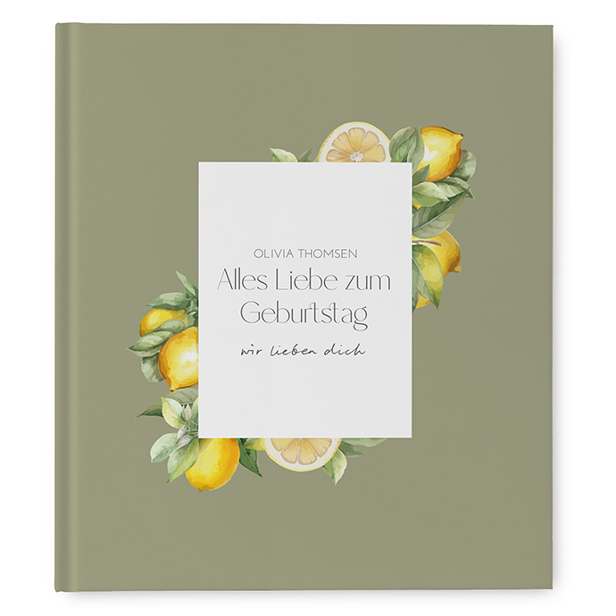 Gästebuch Geburtstag - Aquarell - "Olive & Lemon"