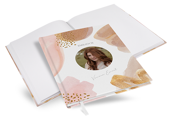 Gästebuch Geburtstag -  Aquarell "Golden Blush" - GBG-25001-A-10