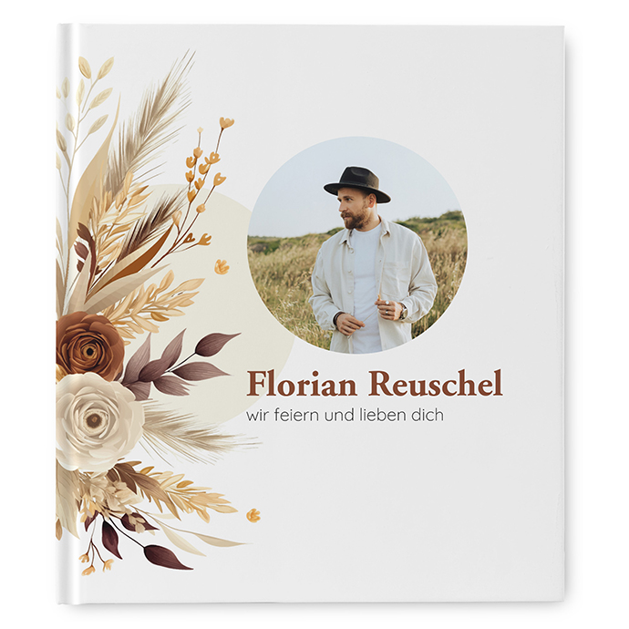 Gästebuch Geburtstag - Boho "Earth Bouquet"