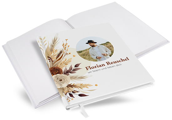 Gästebuch Geburtstag - Boho "Earth Bouquet" - GBG-25001-B-04