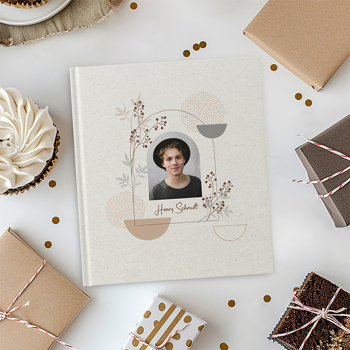 Gästebuch Geburtstag - Boho "Stone Bloom"