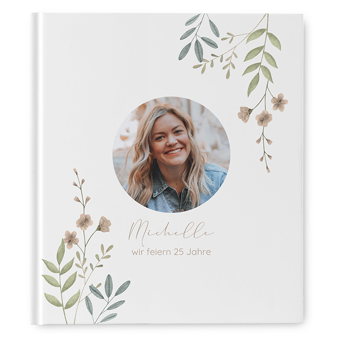 Gästebuch Geburtstag - Boho "Soft Leaves"