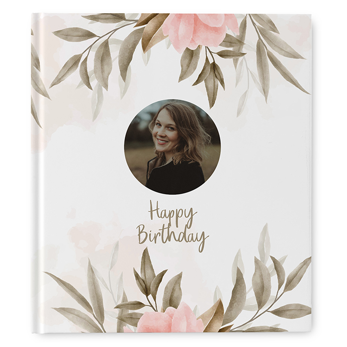 Gästebuch Geburtstag - Floral "Rose Leaf"