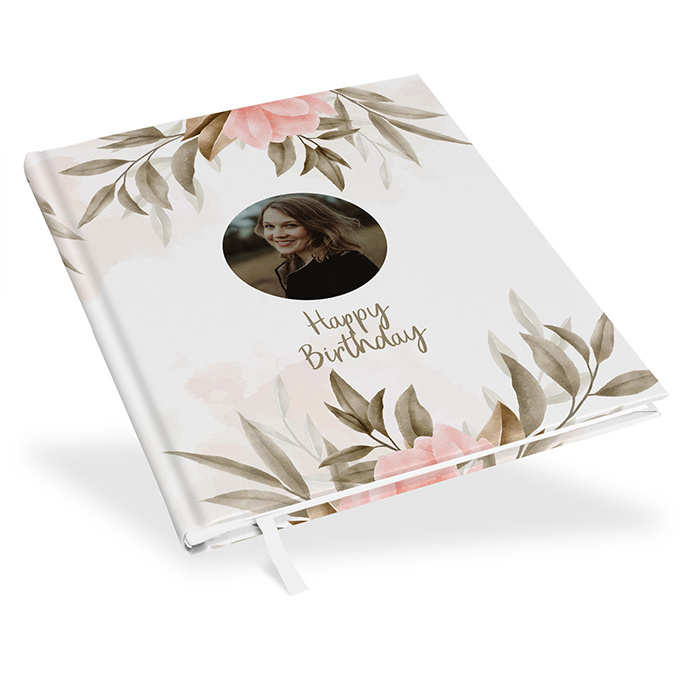 Gästebuch Geburtstag - Floral "Rose Leaf"