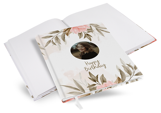 Gästebuch Geburtstag - Floral "Rose Leaf" - GBG-25001-F-08