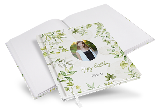 Gästebuch Geburtstag - Greenery "leaf light" - GBG-25001-G-01
