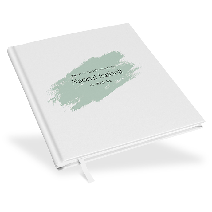 Gästebuch Geburtstag - Minimalistisch "Mint Brush"
