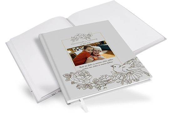 Gästebuch Geburtstag Vintage 'Petal Bird' - GBG-25001-V-03