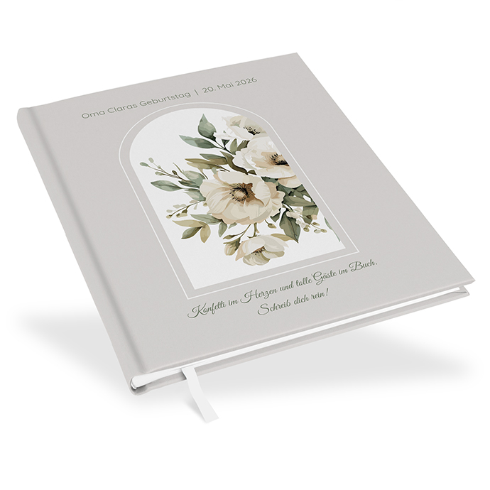 Gästebuch Geburtstag - Vintage "Ivory Garden"