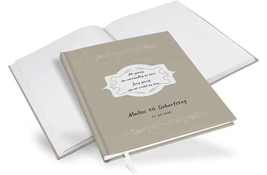 Gästebuch Geburtstag - Vintage "Antique Peony" - GBG-25001-V-09