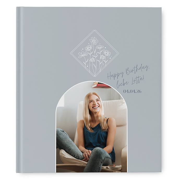 Gästebuch Geburtstag - Vintage "La Fleur Bleue"