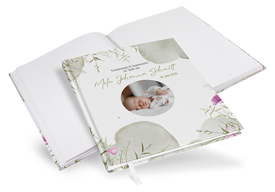 Gästebuch Taufe - Aquarell - "Wildflower Garden" - GBT-25001-A-08