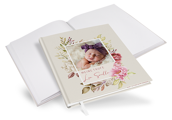 Gästebuch Taufe - Floral "Peony Bloom" - GBT-25001-F-02