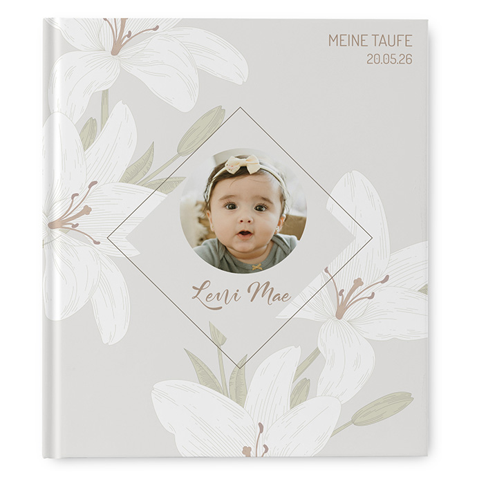 Gästebuch Taufe - Floral "White Lily"