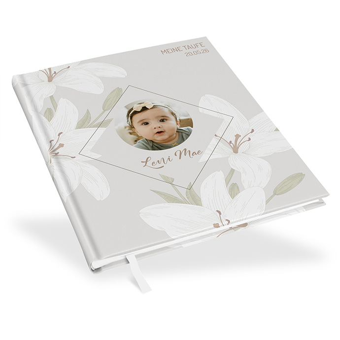 Gästebuch Taufe - Floral "White Lily"
