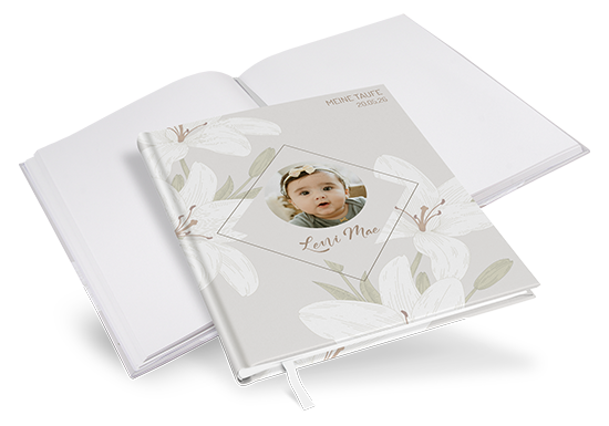 Gästebuch Taufe - Floral "White Lily" - GBT-25001-F-07
