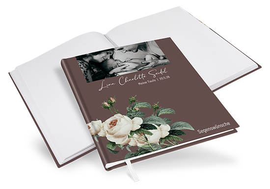 Gästebuch Taufe - Floral "Antique Rose" - GBT-25001-F-11