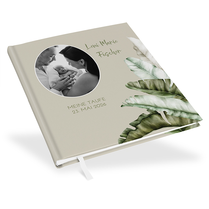 Gästebuch Taufe - Greenery "Manila 01"