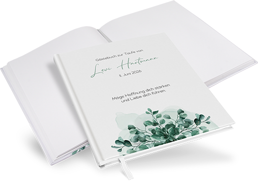 Gästebuch Taufe - Greenery "Evergreen Mint" - GBT-25001-G-05