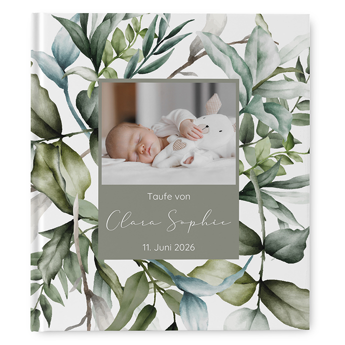 Gästebuch Taufe - Greenery "Calm Grove"