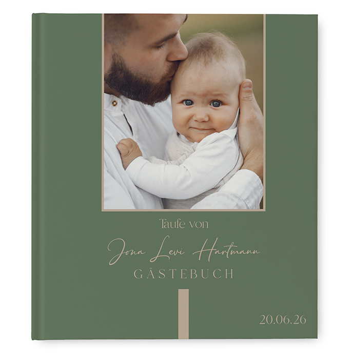 Gästebuch Taufe - Minimalistisch "Simply Green"