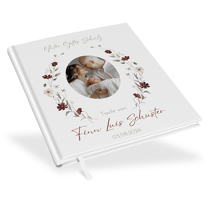 Gästebuch Taufe - Vintage "Wildflower Note