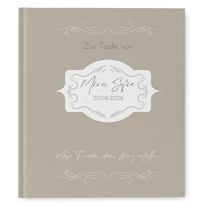 Gästebuch Taufe - Vintage "Antique Peony"